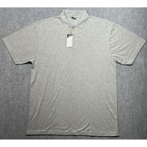 Regal Wear Polo Shirt Mens 3XL Gray Solid 90's Y2K Short Sleeve Cotton New VTG